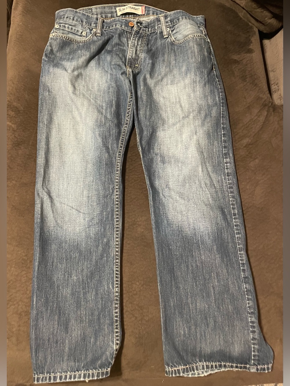 Levi's Slim Straight Jeans 36x30- Light Blue Wash